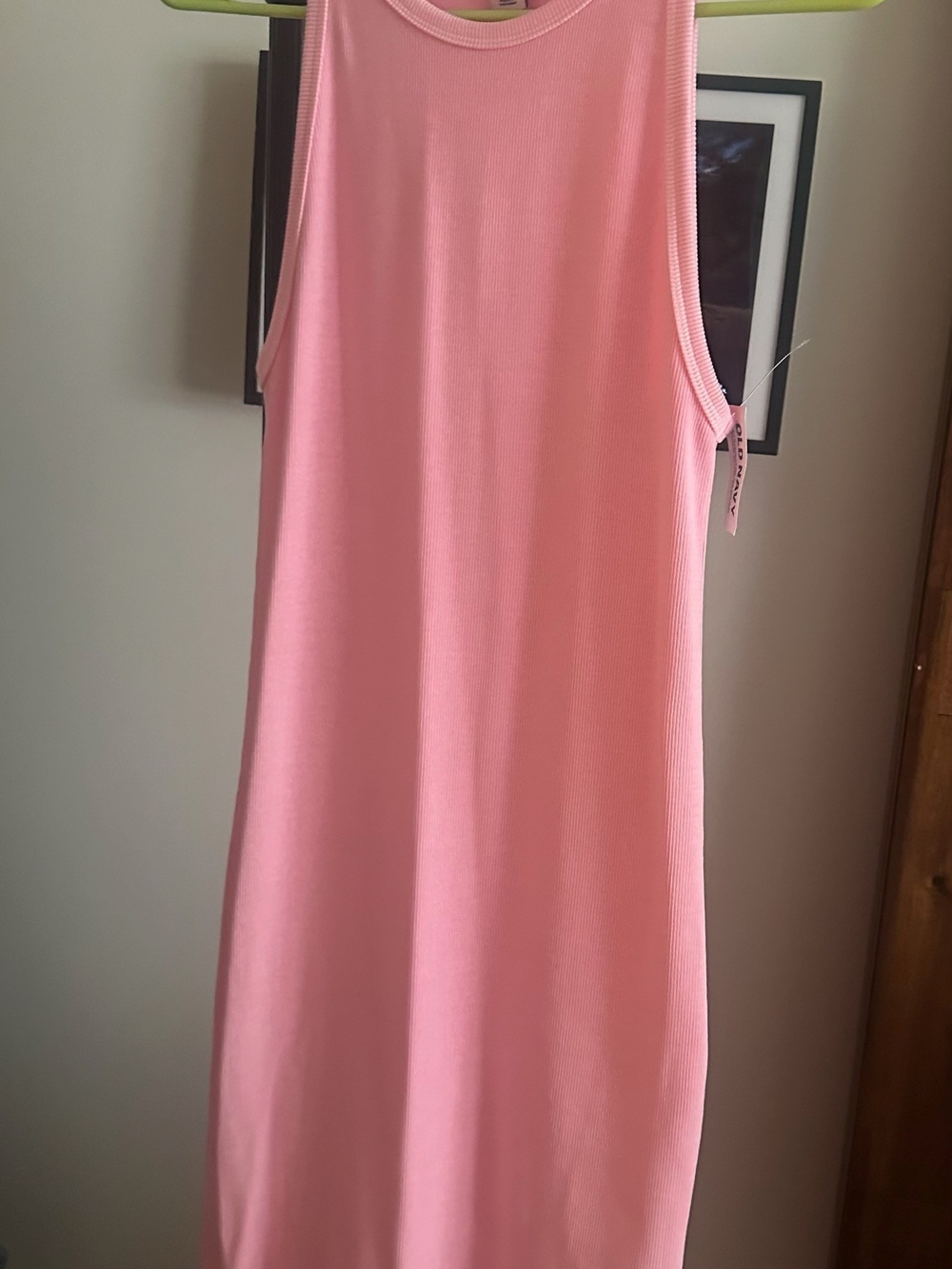 Old Navy Pink Strapless Ribbed Knit Dress